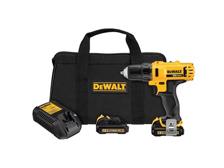 KIT TALADRO PERCUTOR DEWALT INALÁMBRICO DCD710S2 10MM 12V
