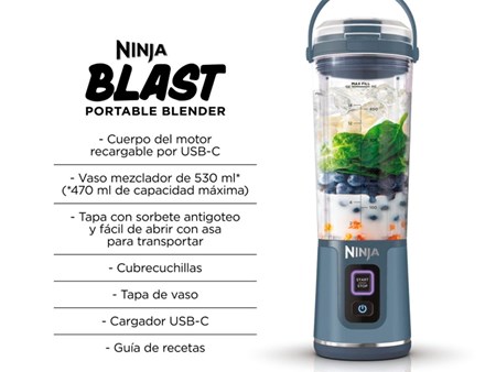 Licuadora Portatil Ninja Blast Bc151eu 530 Ml Usb-c azul