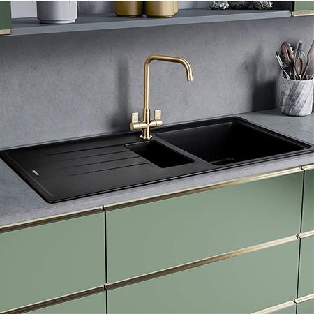 Bacha Cocina Doble Pileta Hafele Magnum Cuarzo C/ Escurridor