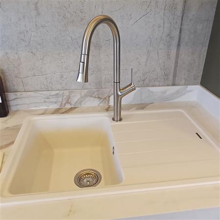 Bacha Cocina Simple Pileta Hafele House Cuarzo C/ Escurridor